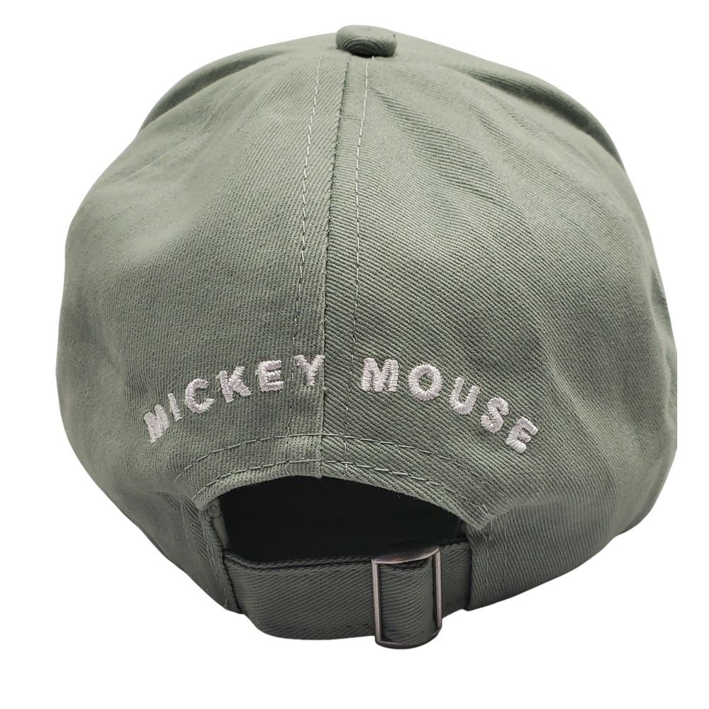 NEW Disney Adult BASEBALL CAP - Mickey & Minnie - Sage Green - One Size Fits All - Picture 2 of 6